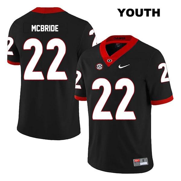 Georgia Bulldogs Youth Nate McBride #22 NCAA Legend Authentic Black Nike Stitched College Football Jersey GGN7256CA
